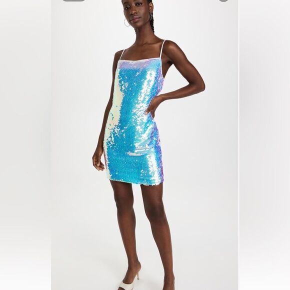 L'AGENCE Nyla Cowl Neck Slip Dress Iridescent 4 NWT - Picture 1 of 6